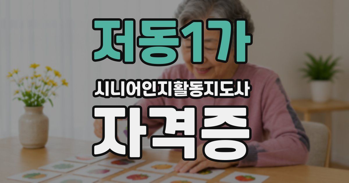 저동1가 시니어인지활동지도사 자격증