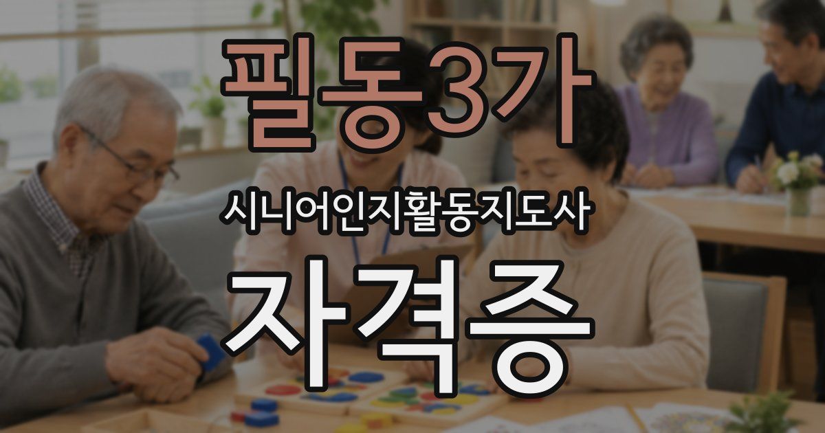 필동3가 시니어인지활동지도사 자격증