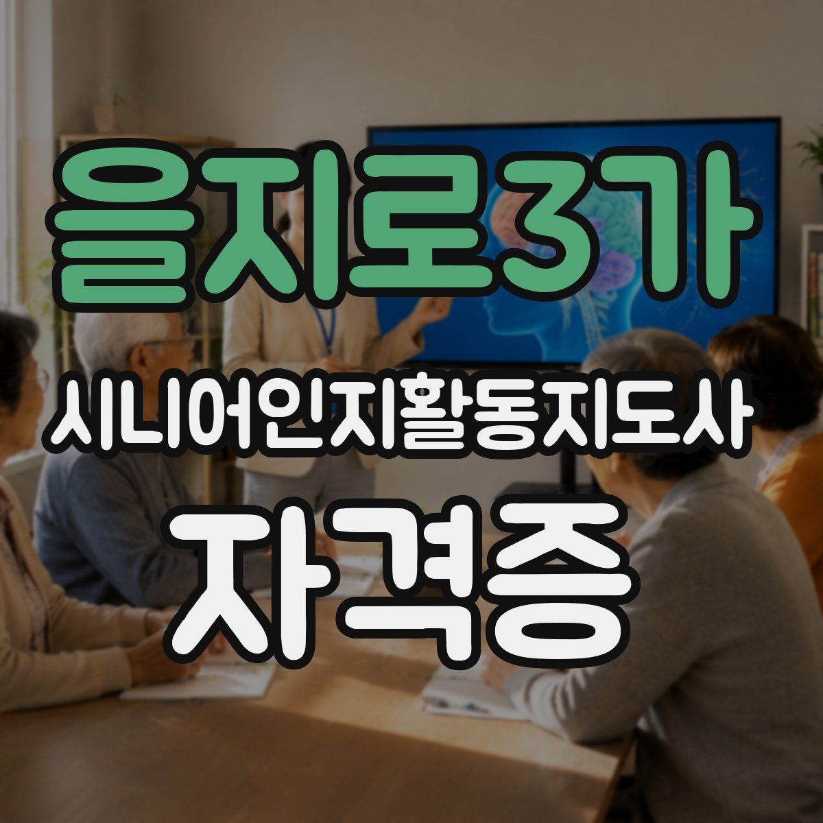 을지로3가 시니어인지활동지도사 자격증