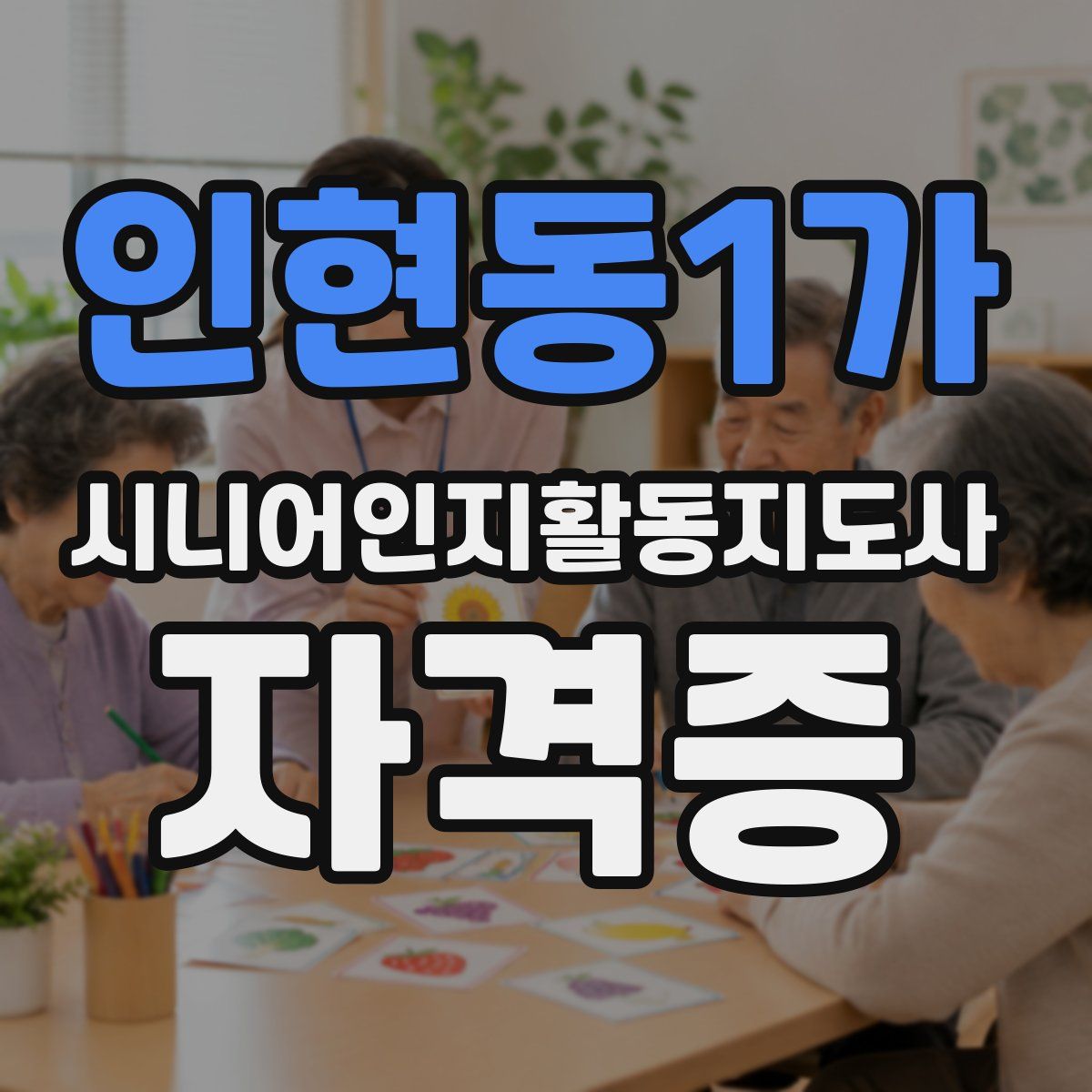 인현동1가 시니어인지활동지도사 자격증