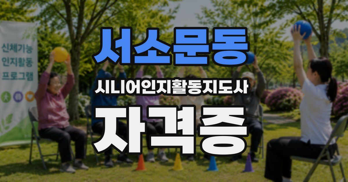 서소문동 시니어인지활동지도사 자격증