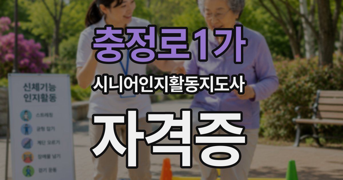 충정로1가 시니어인지활동지도사 자격증