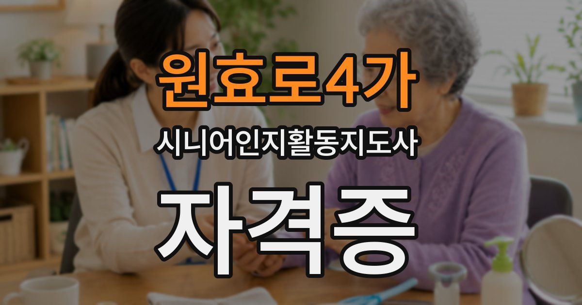 원효로4가 시니어인지활동지도사 자격증
