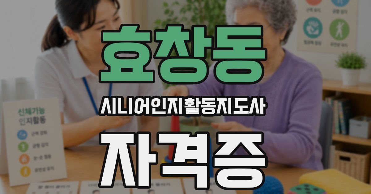 효창동 시니어인지활동지도사 자격증