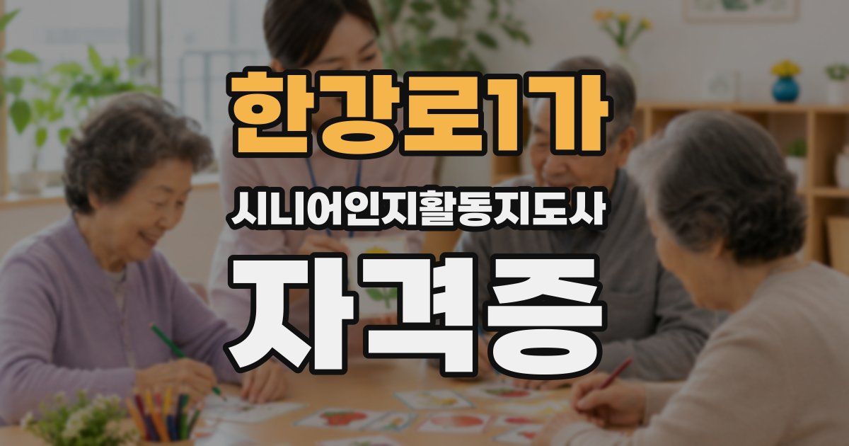 한강로1가 시니어인지활동지도사 자격증