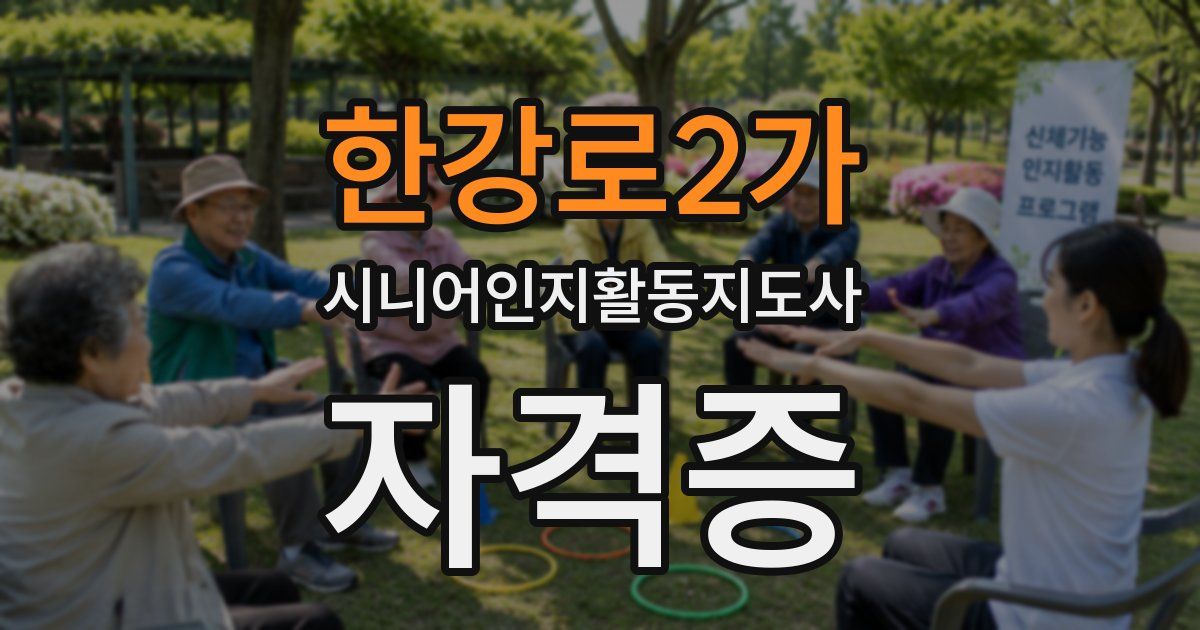 한강로2가 시니어인지활동지도사 자격증
