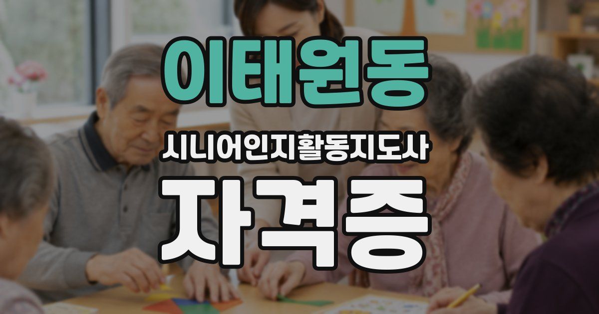 이태원동 시니어인지활동지도사 자격증