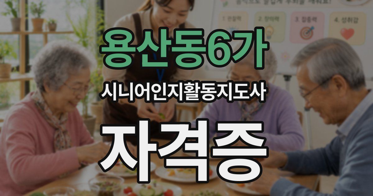 용산동6가 시니어인지활동지도사 자격증