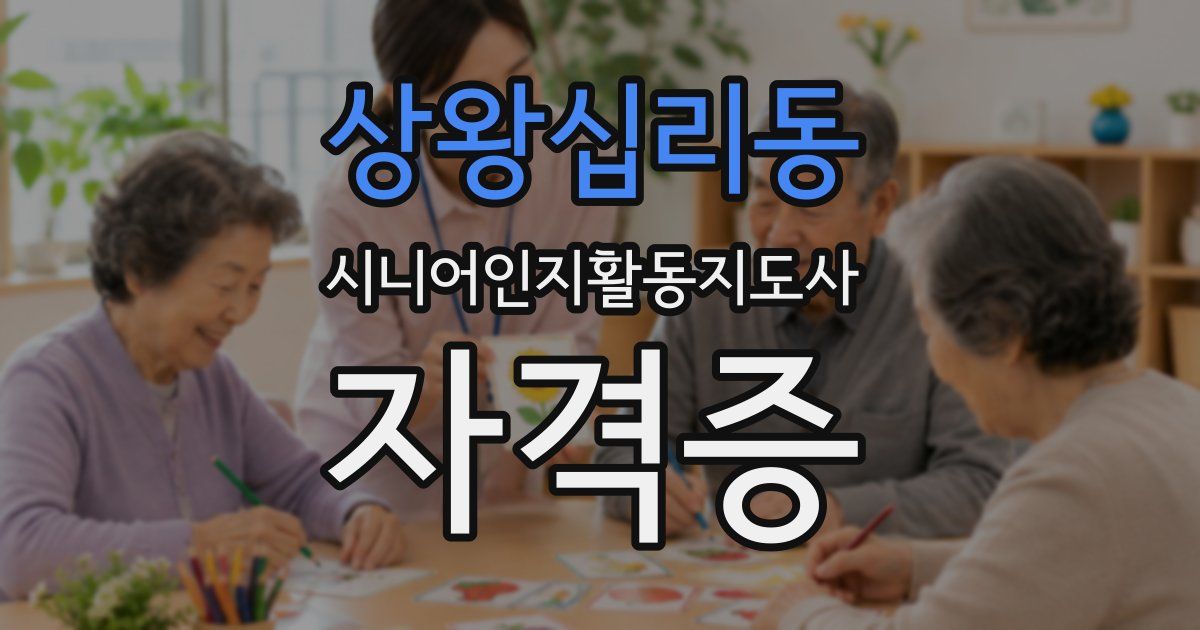 상왕십리동 시니어인지활동지도사 자격증