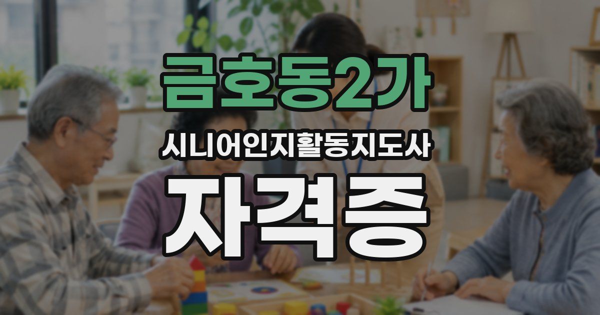 금호동2가 시니어인지활동지도사 자격증