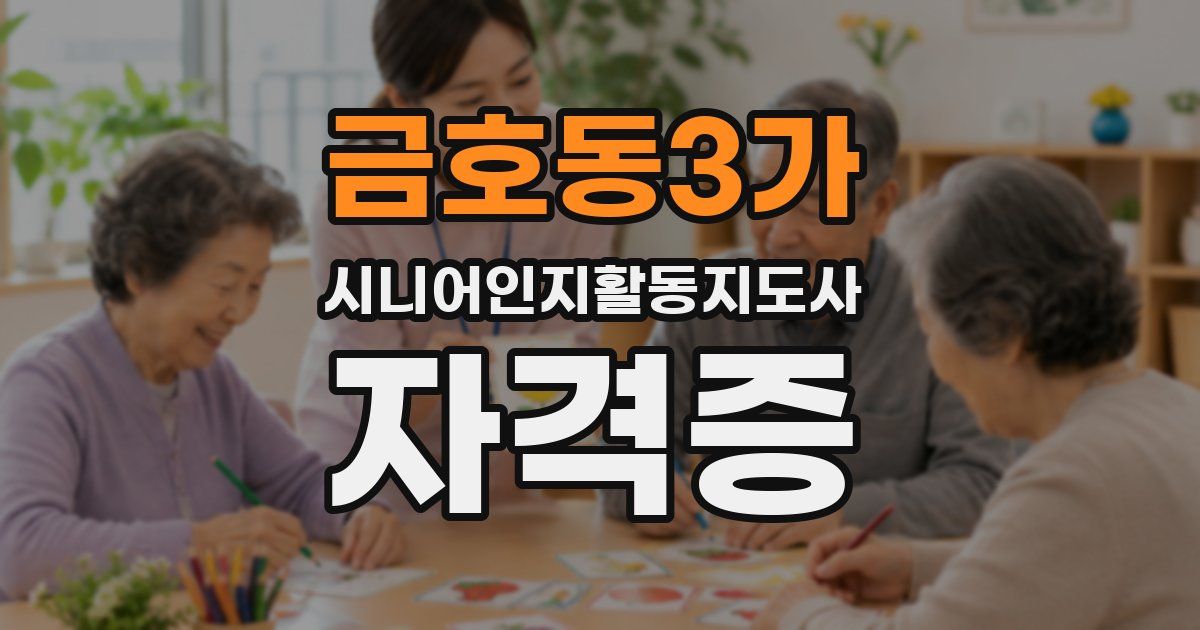 금호동3가 시니어인지활동지도사 자격증