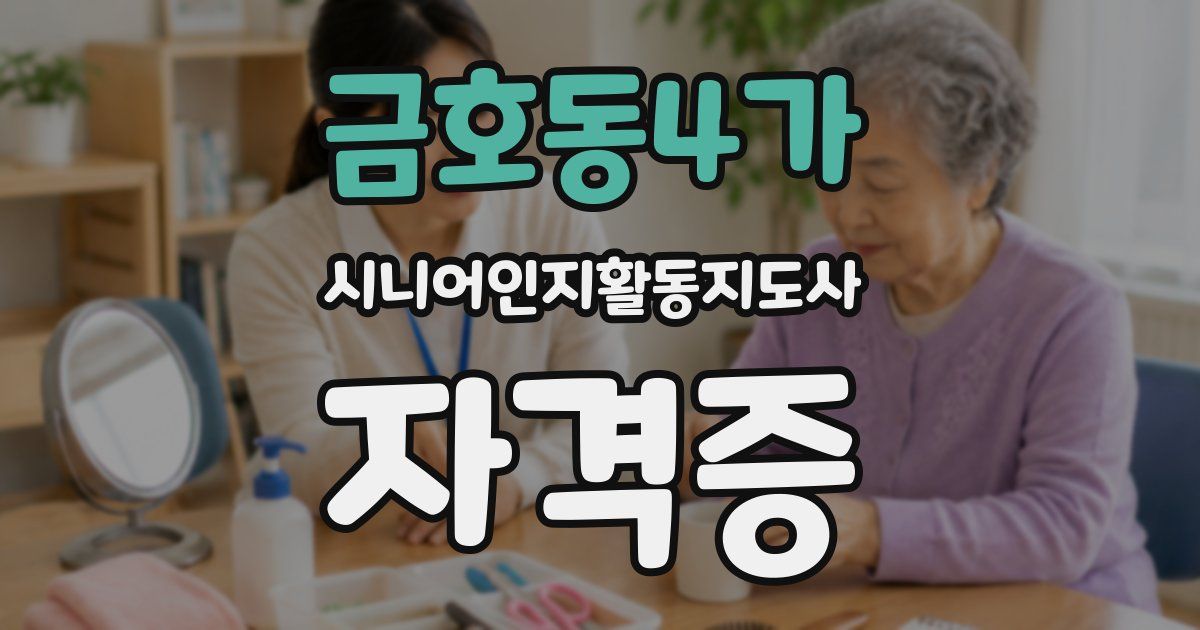 금호동4가 시니어인지활동지도사 자격증
