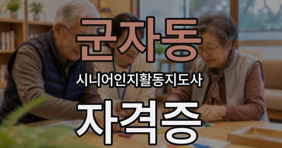 군자동 시니어인지활동지도사 자격증