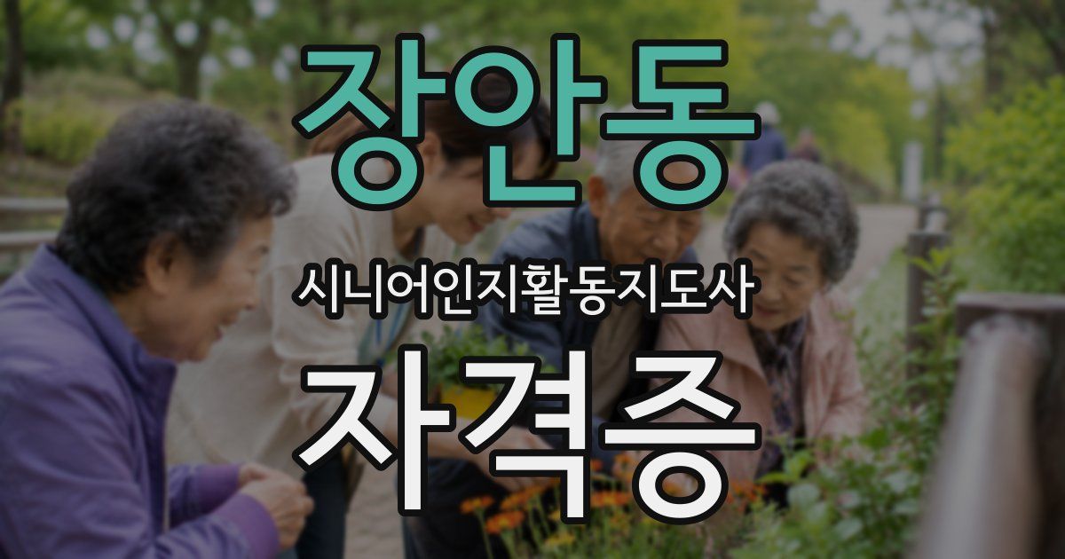 장안동 시니어인지활동지도사 자격증