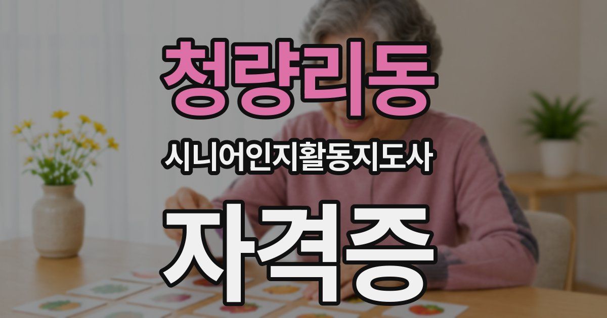 청량리동 시니어인지활동지도사 자격증
