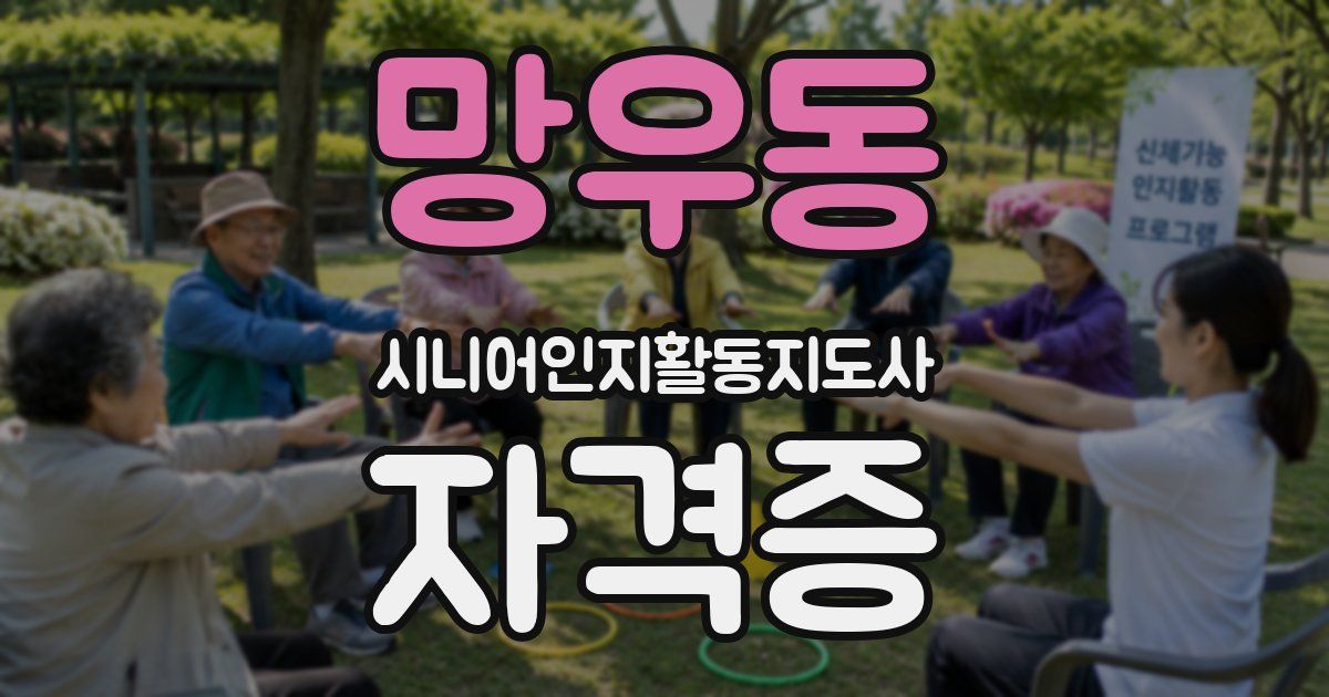 망우동 시니어인지활동지도사 자격증