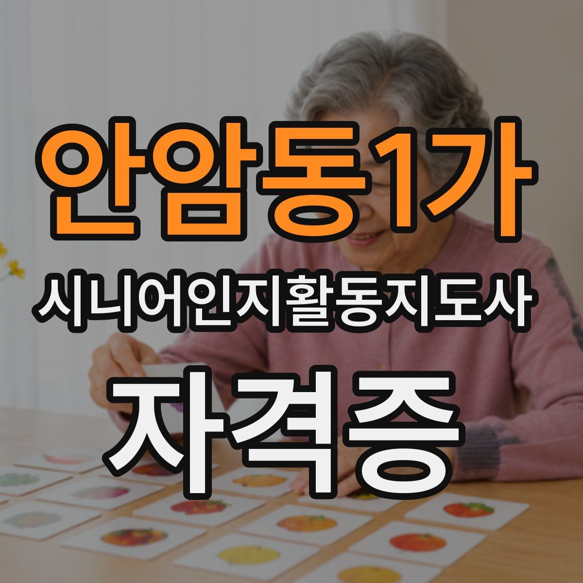 안암동1가 시니어인지활동지도사 자격증