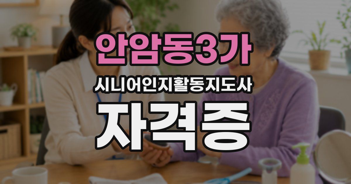안암동3가 시니어인지활동지도사 자격증