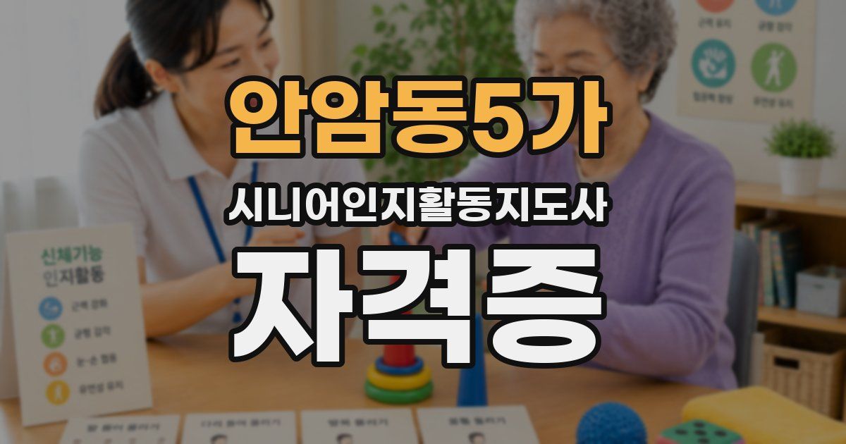 안암동5가 시니어인지활동지도사 자격증
