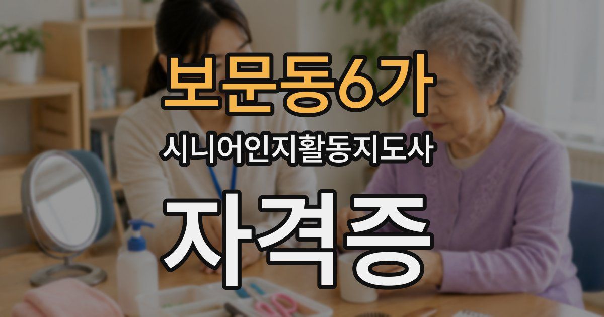보문동6가 시니어인지활동지도사 자격증