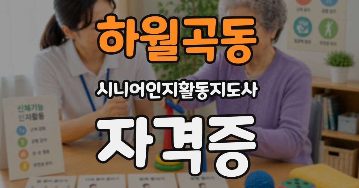 하월곡동 시니어인지활동지도사 자격증