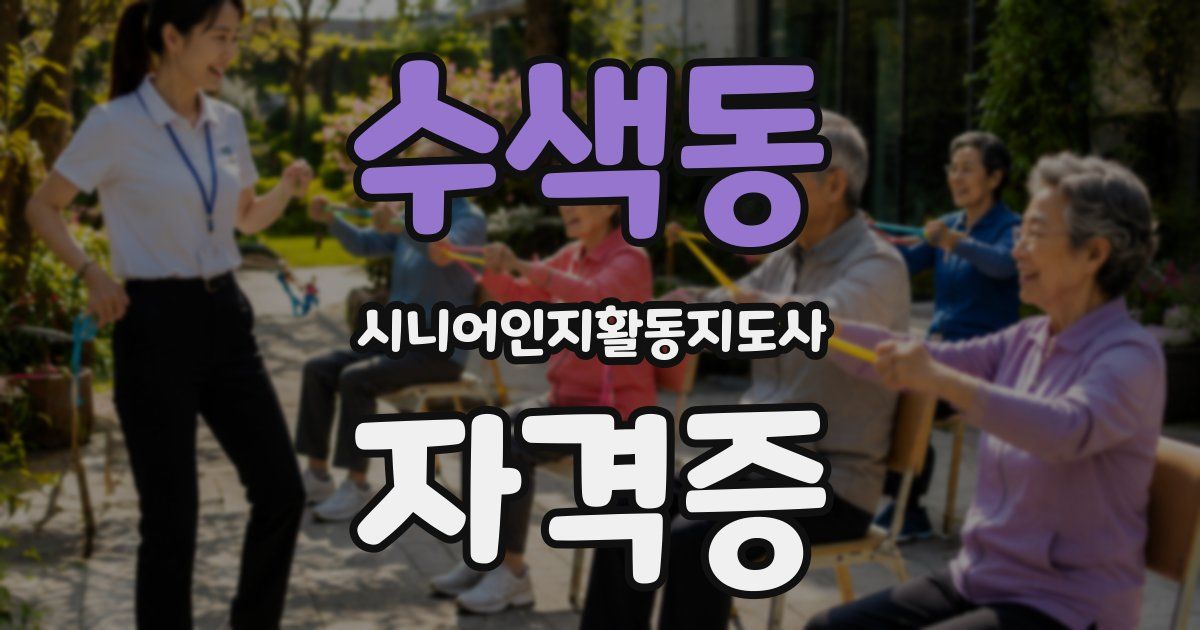 수색동 시니어인지활동지도사 자격증