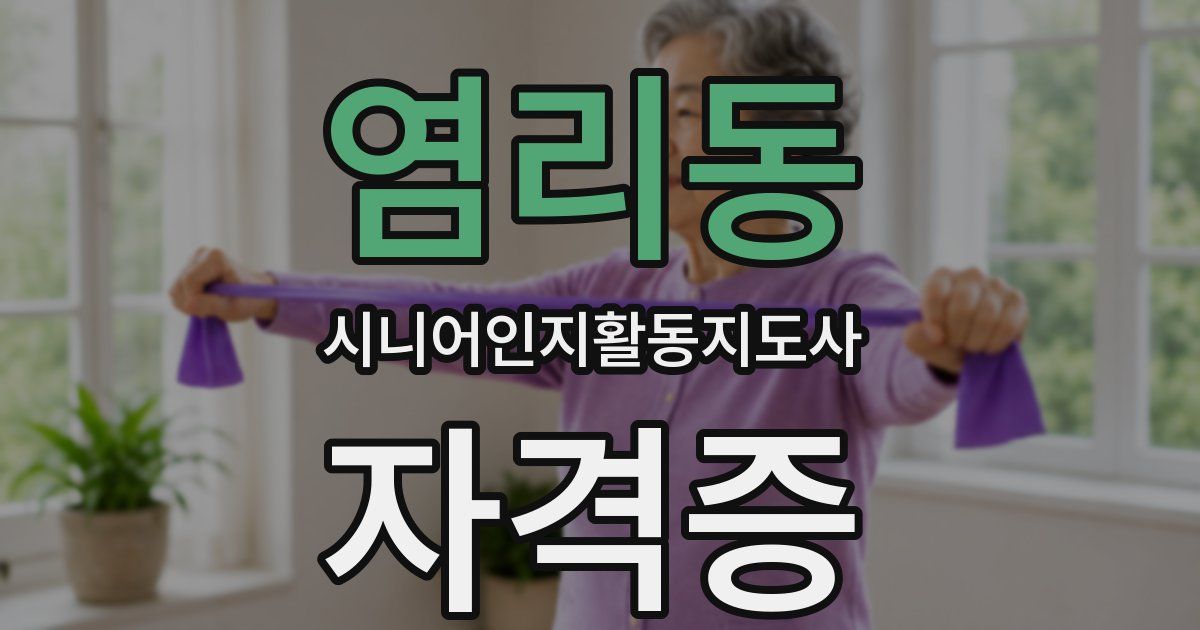 염리동 시니어인지활동지도사 자격증