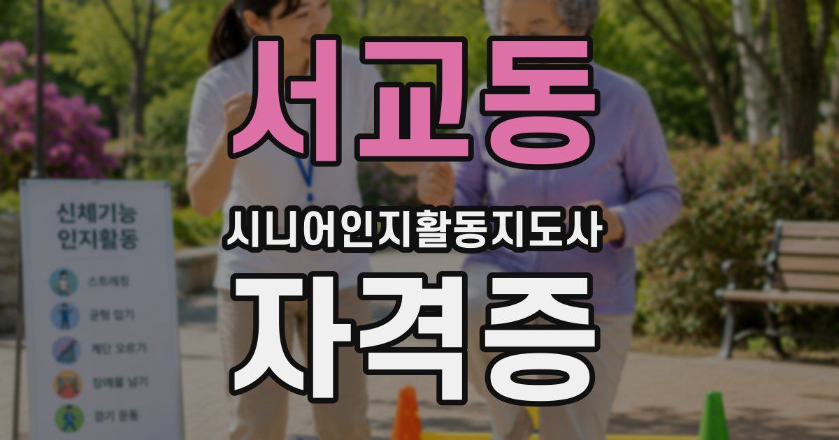 서교동 시니어인지활동지도사 자격증