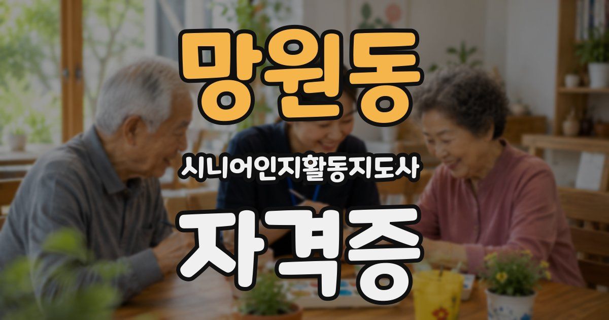 망원동 시니어인지활동지도사 자격증