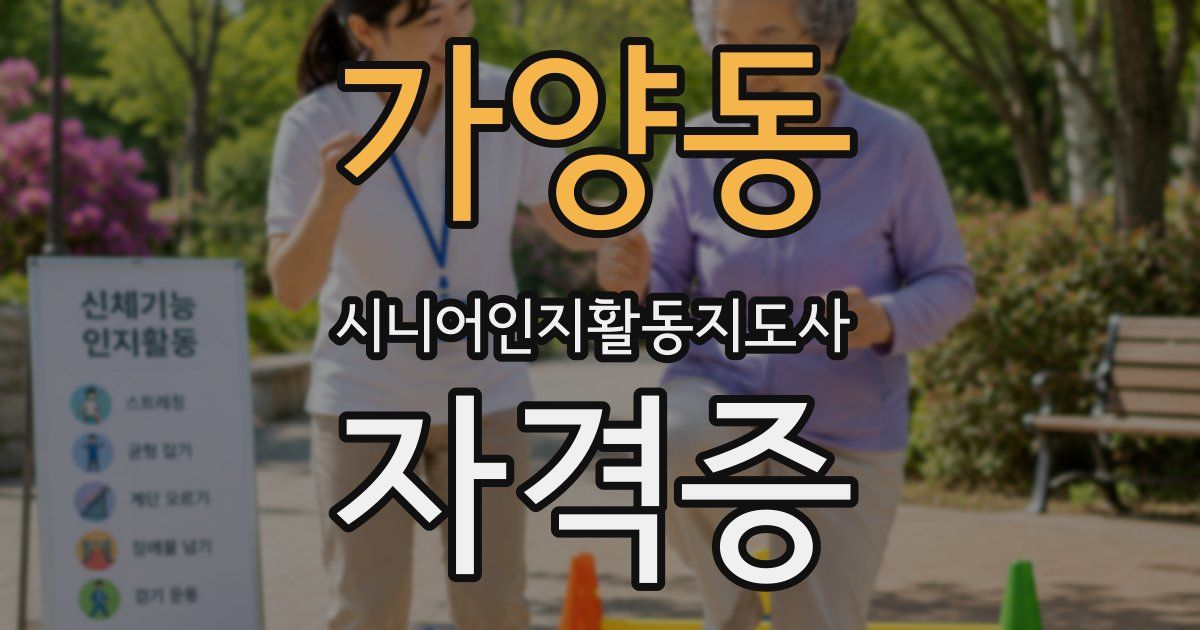 가양동 시니어인지활동지도사 자격증