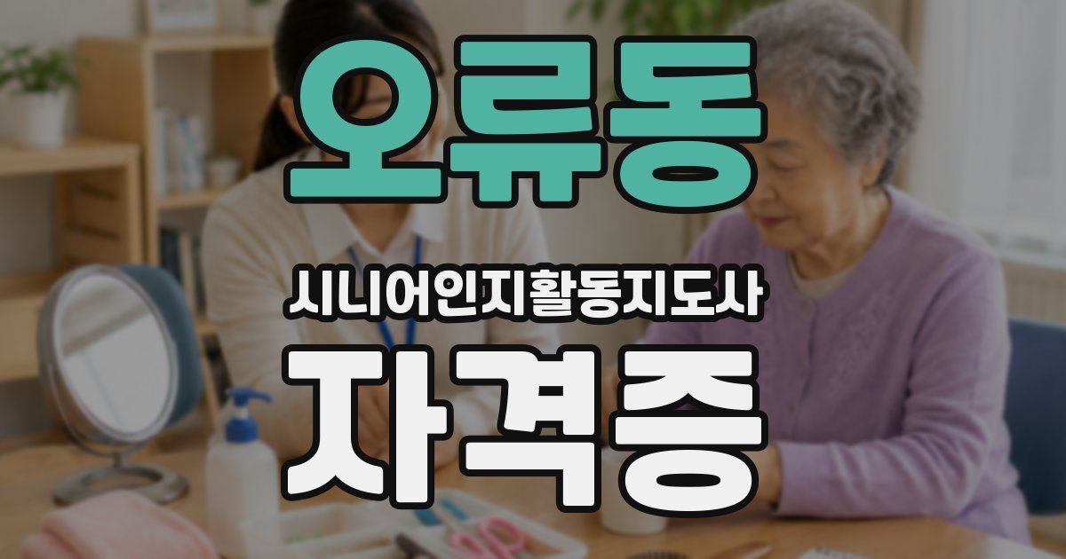 오류동 시니어인지활동지도사 자격증