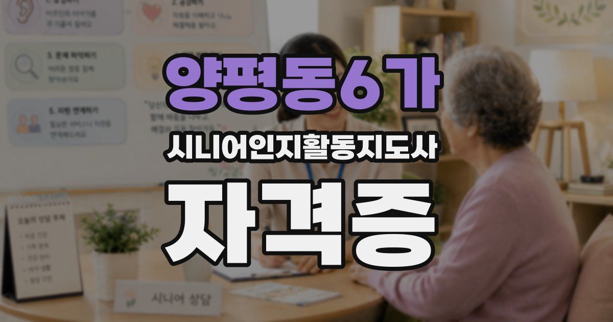 양평동6가 시니어인지활동지도사 자격증