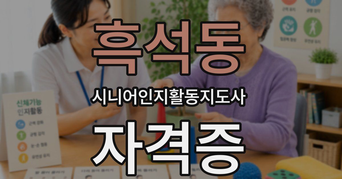 흑석동 시니어인지활동지도사 자격증