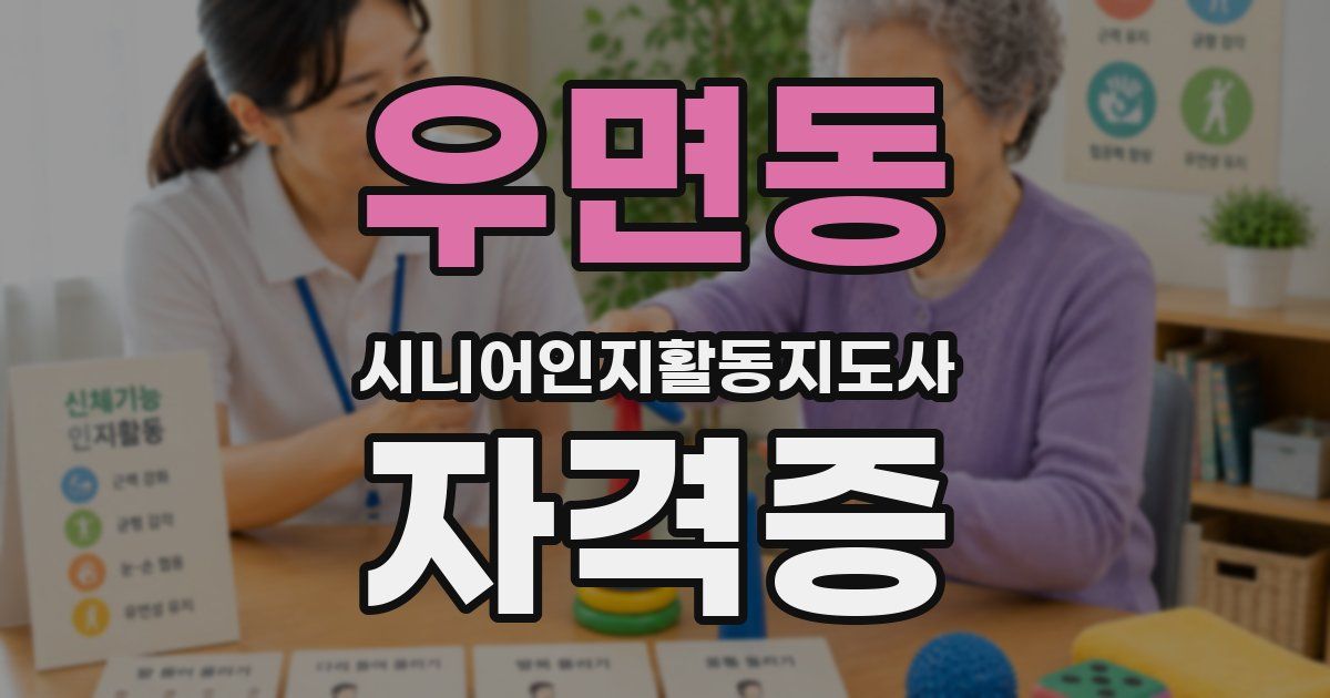 우면동 시니어인지활동지도사 자격증