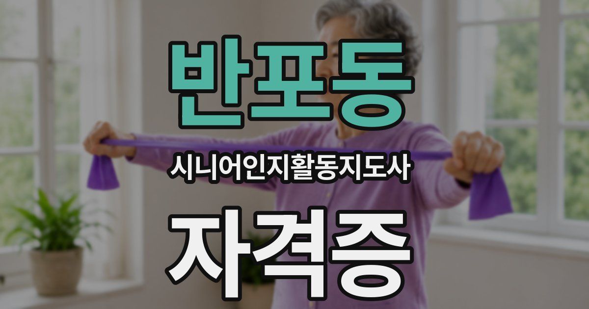 반포동 시니어인지활동지도사 자격증
