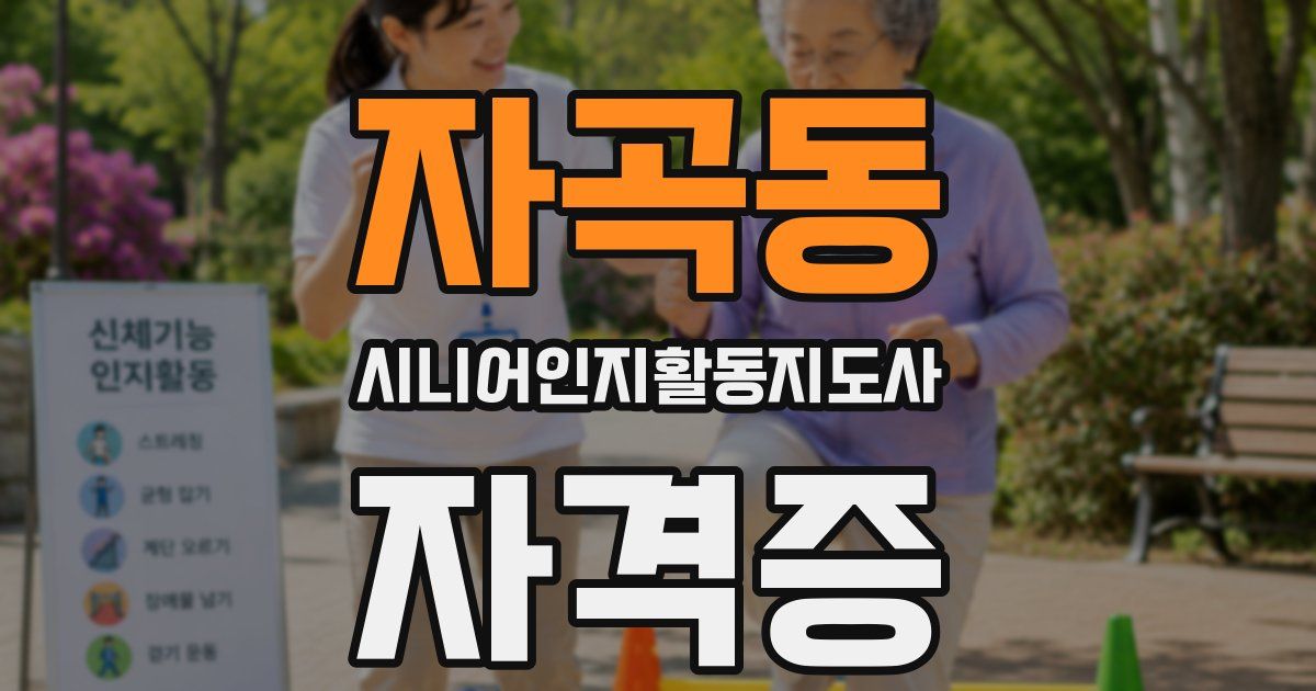 자곡동 시니어인지활동지도사 자격증