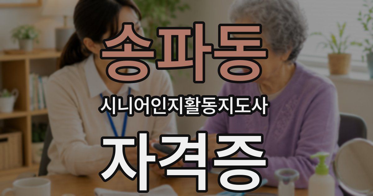 송파동 시니어인지활동지도사 자격증