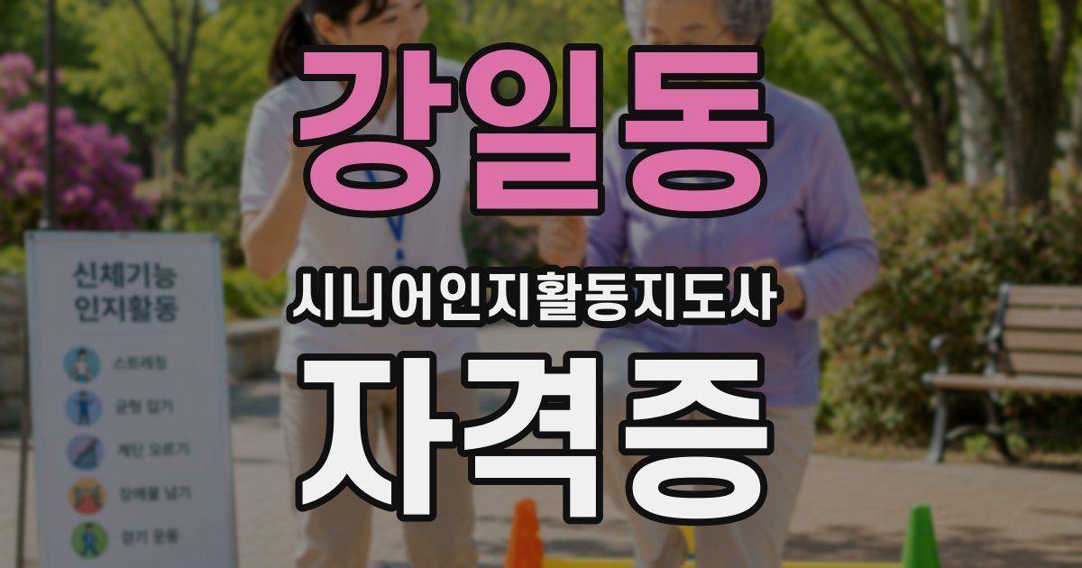 강일동 시니어인지활동지도사 자격증