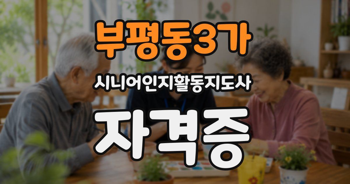 부평동3가 시니어인지활동지도사 자격증