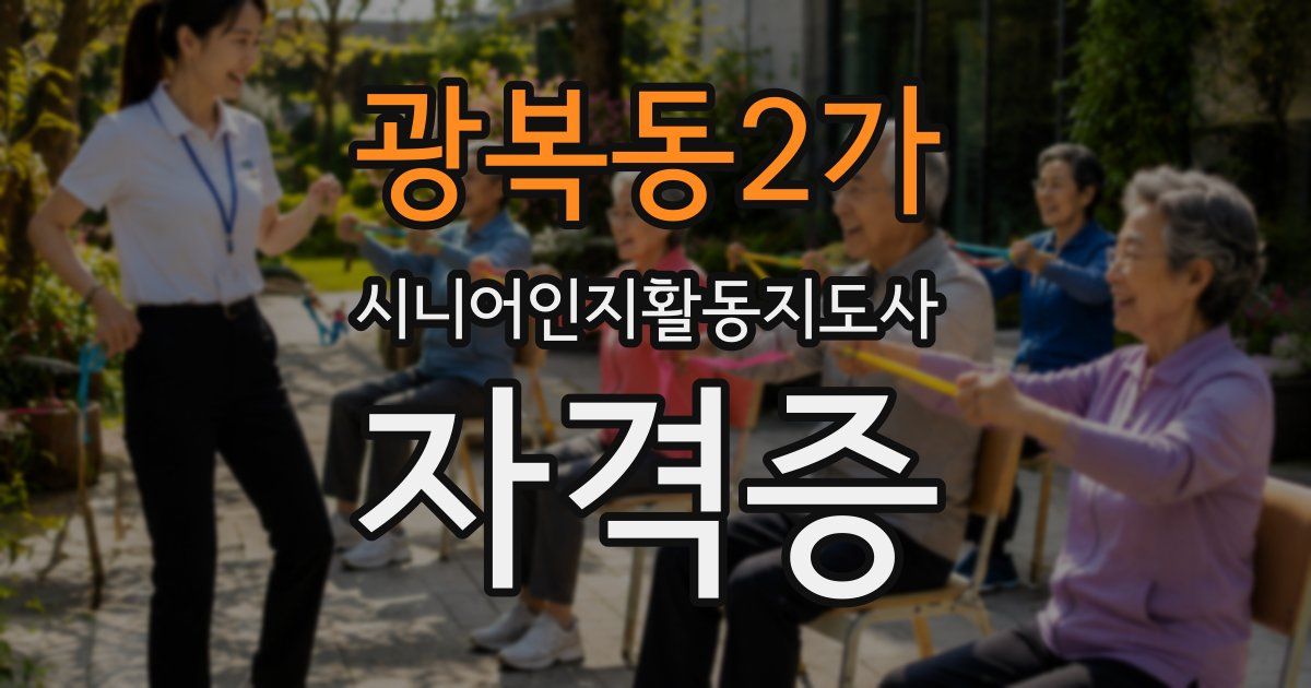 광복동2가 시니어인지활동지도사 자격증