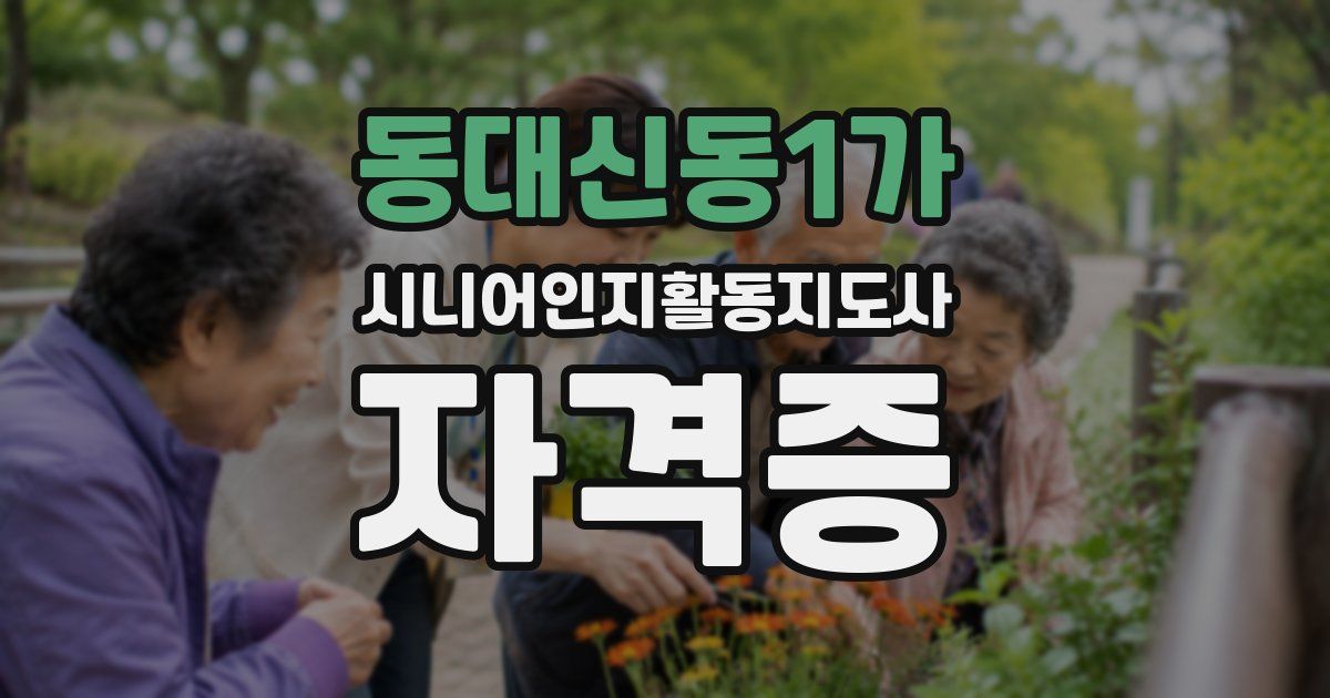 동대신동1가 시니어인지활동지도사 자격증