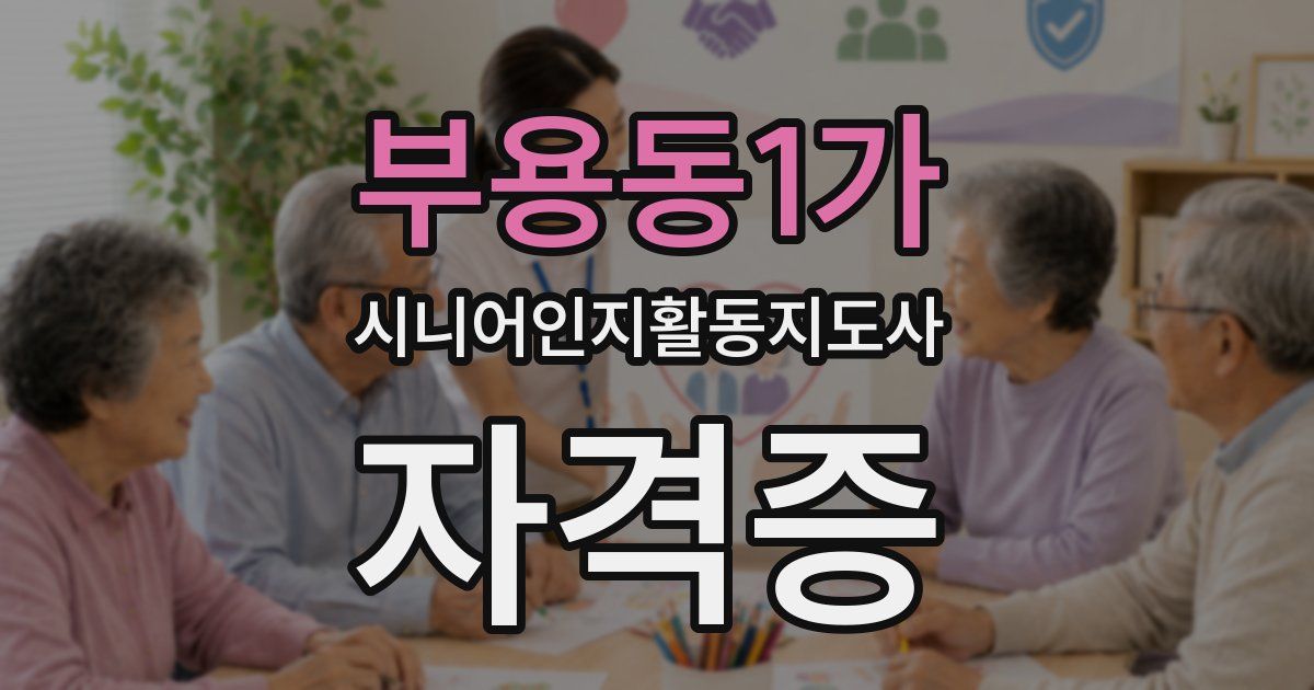 부용동1가 시니어인지활동지도사 자격증
