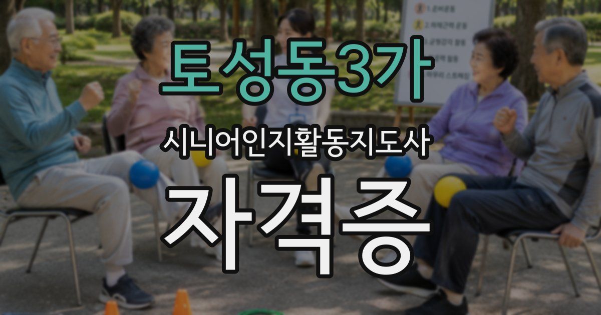토성동3가 시니어인지활동지도사 자격증