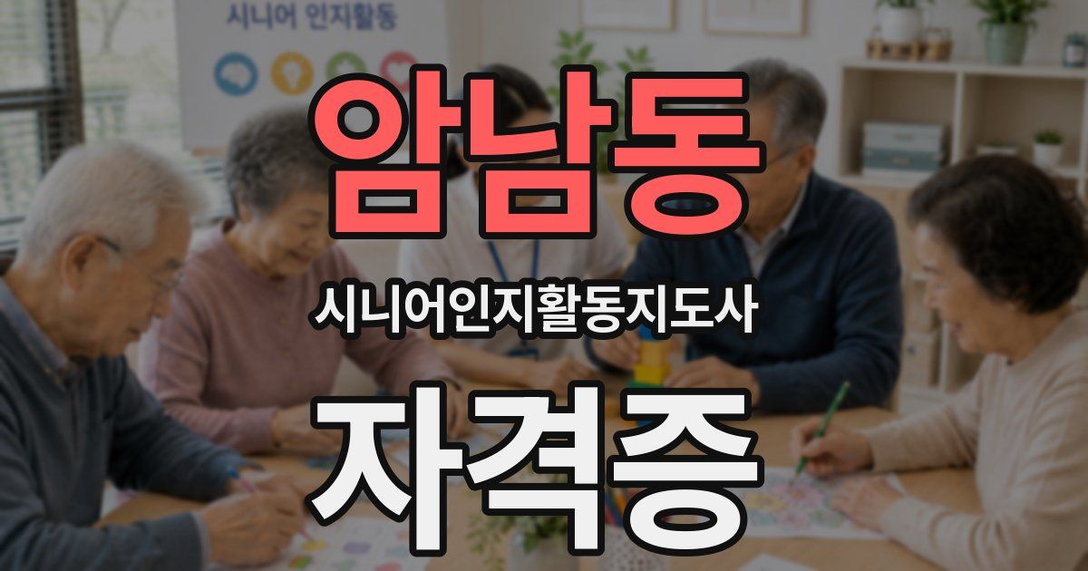 암남동 시니어인지활동지도사 자격증