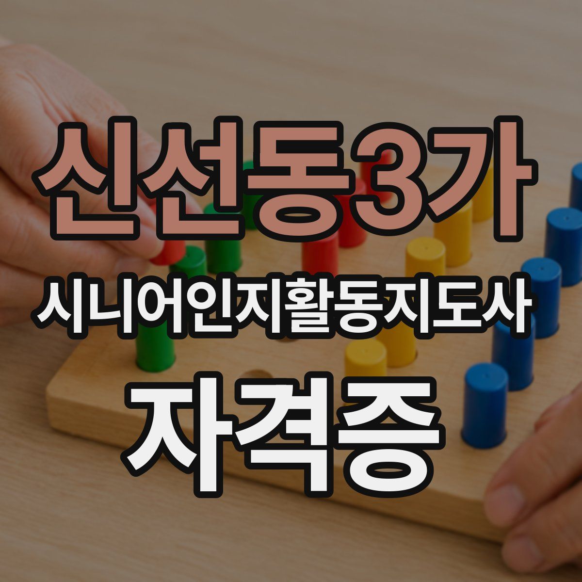 신선동3가 시니어인지활동지도사 자격증