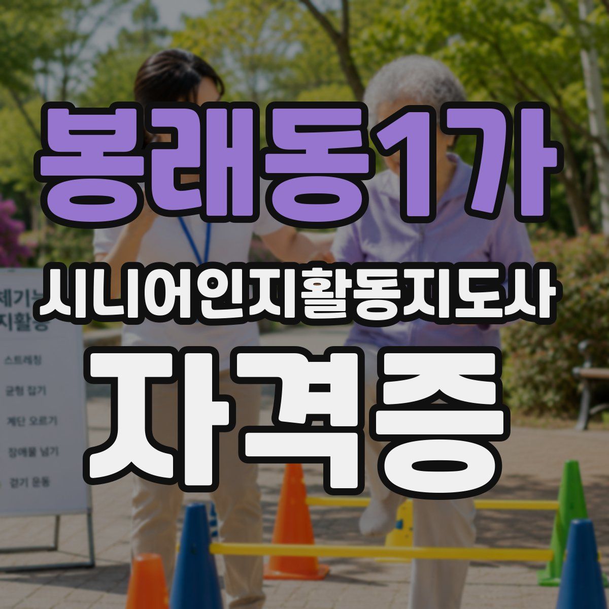 봉래동1가 시니어인지활동지도사 자격증