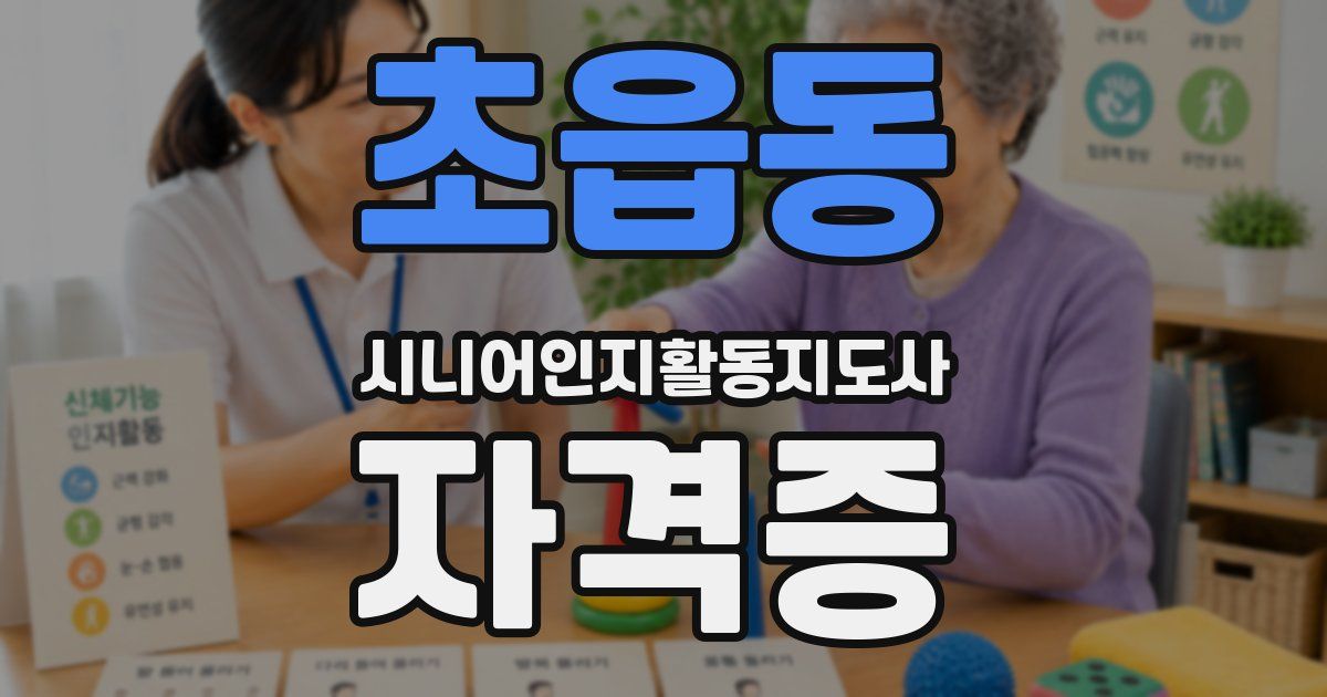 초읍동 시니어인지활동지도사 자격증