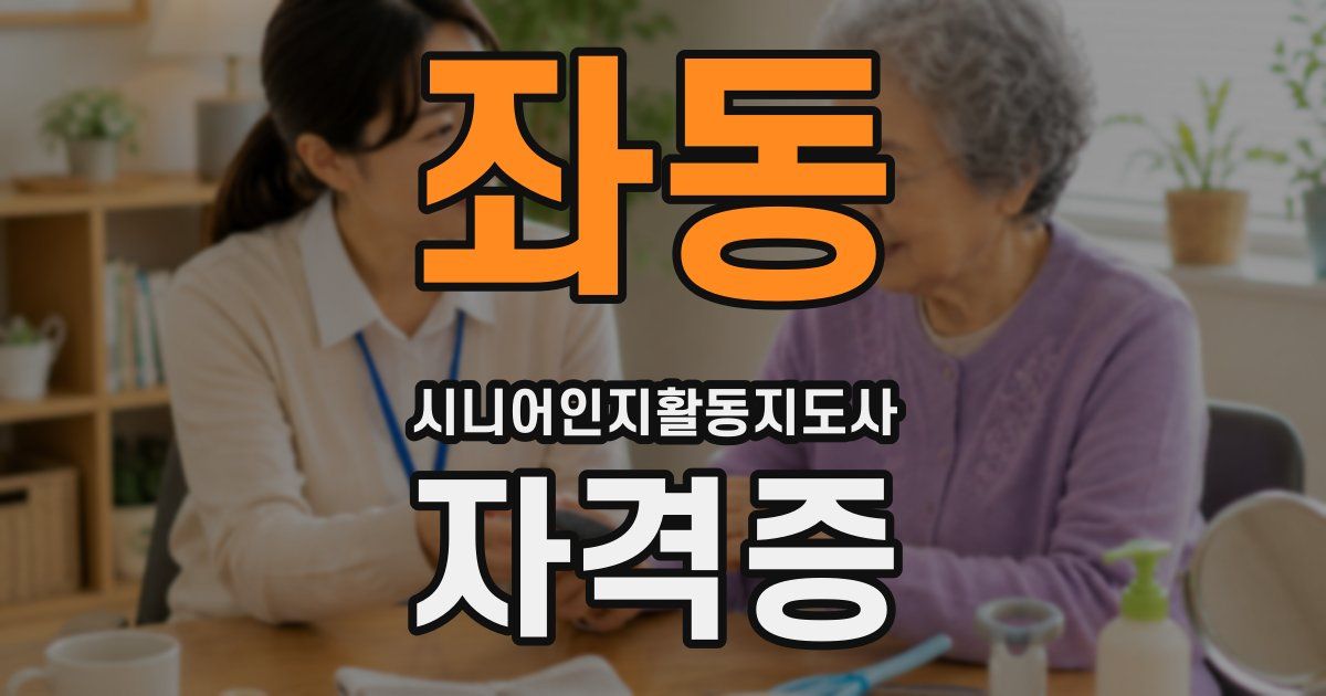 좌동 시니어인지활동지도사 자격증
