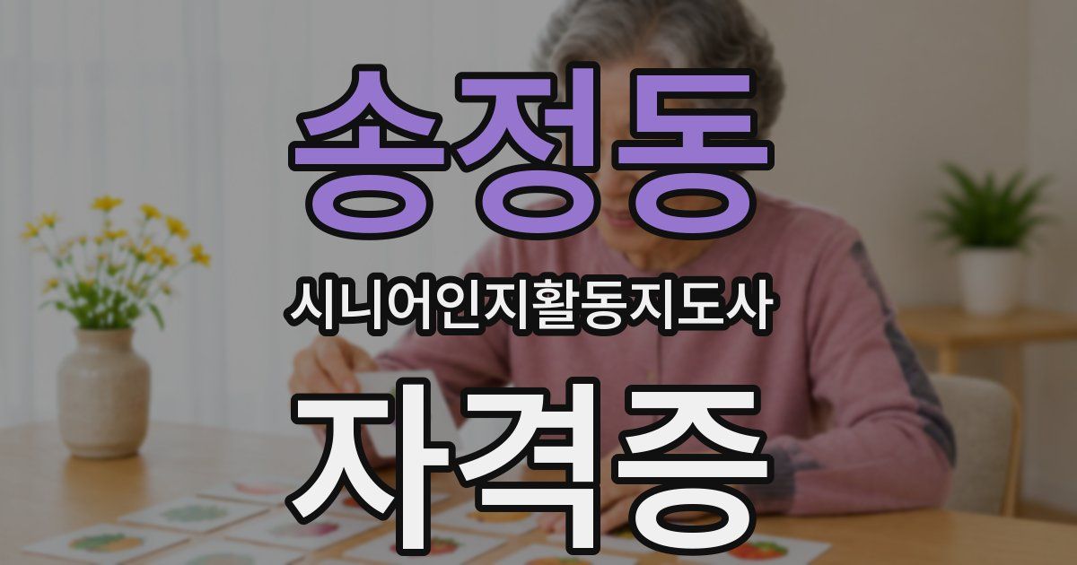 송정동 시니어인지활동지도사 자격증