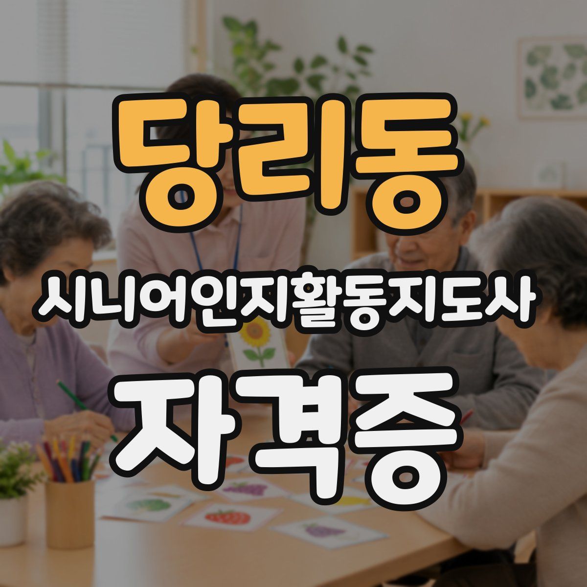 당리동 시니어인지활동지도사 자격증